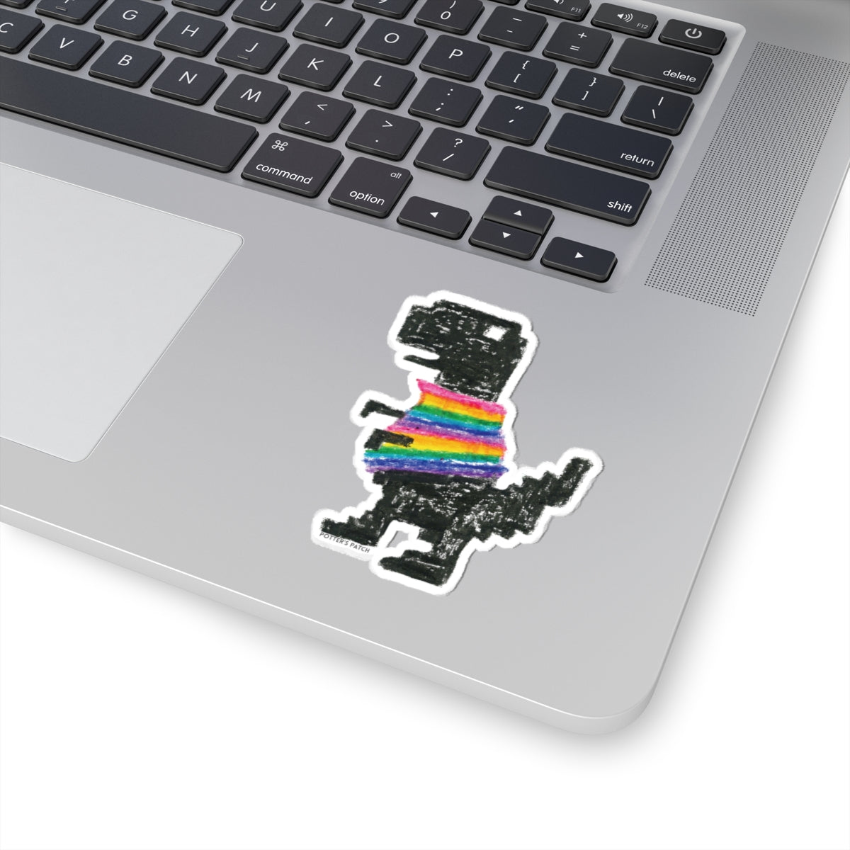 Rainbow Sweater Retro Dinosaur Stickers | Kiss-Cut Vinyl Sticker