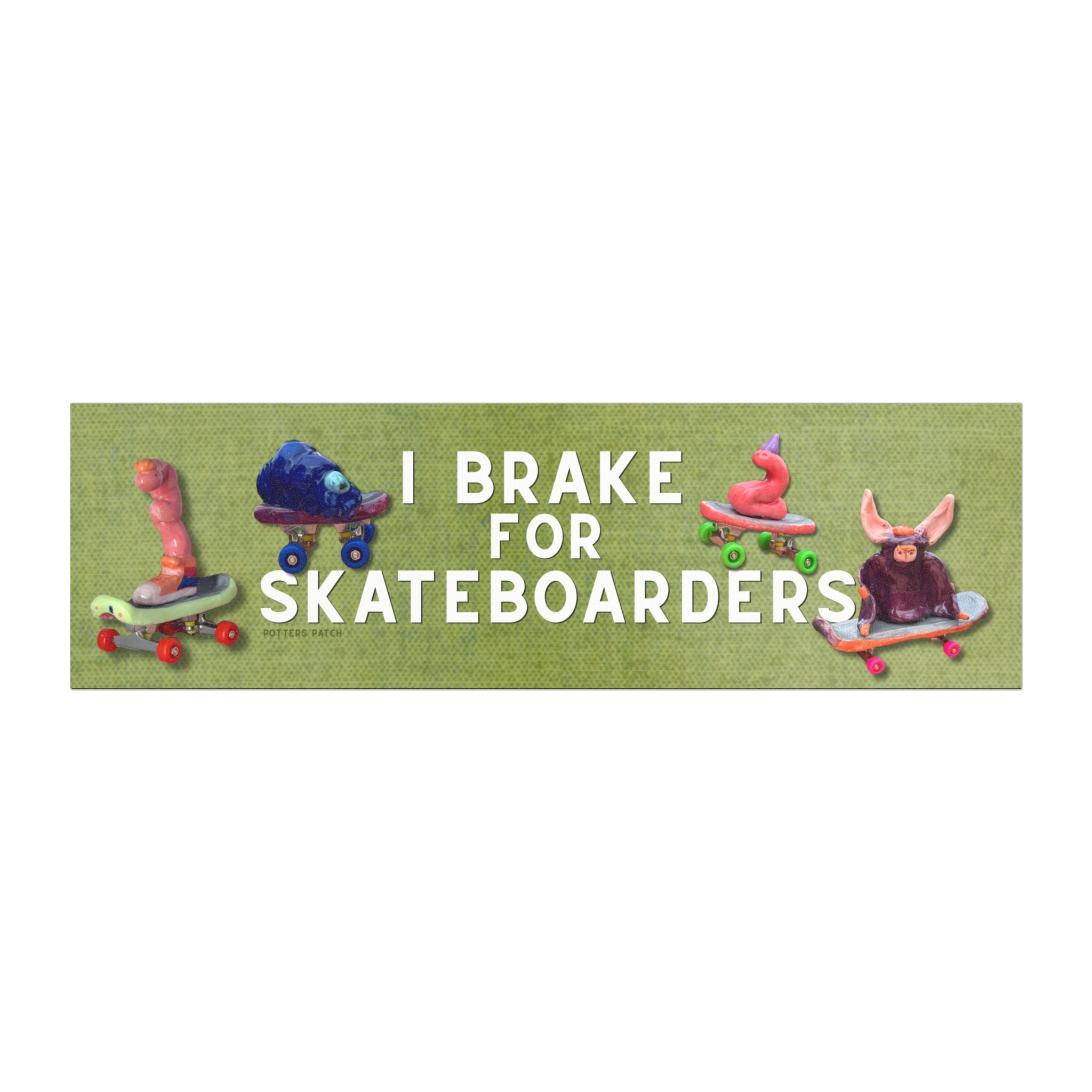 I brake for skateboarders Car Magnet | skateboarding worms, tardigrade, bat