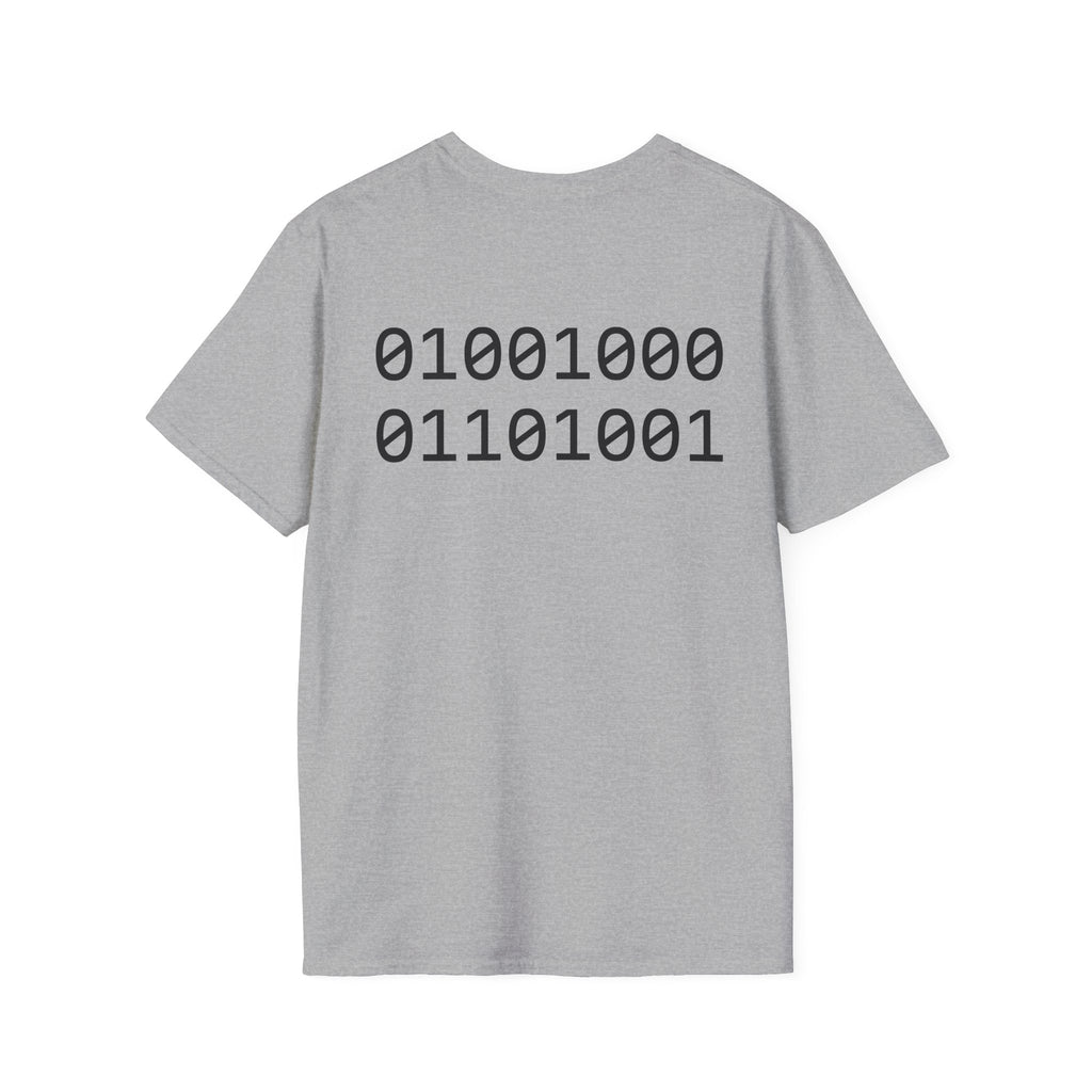 Rainbow Sweater Dinosaur T-Shirt Binary Back | Cute Dino Retro Graphic Tee