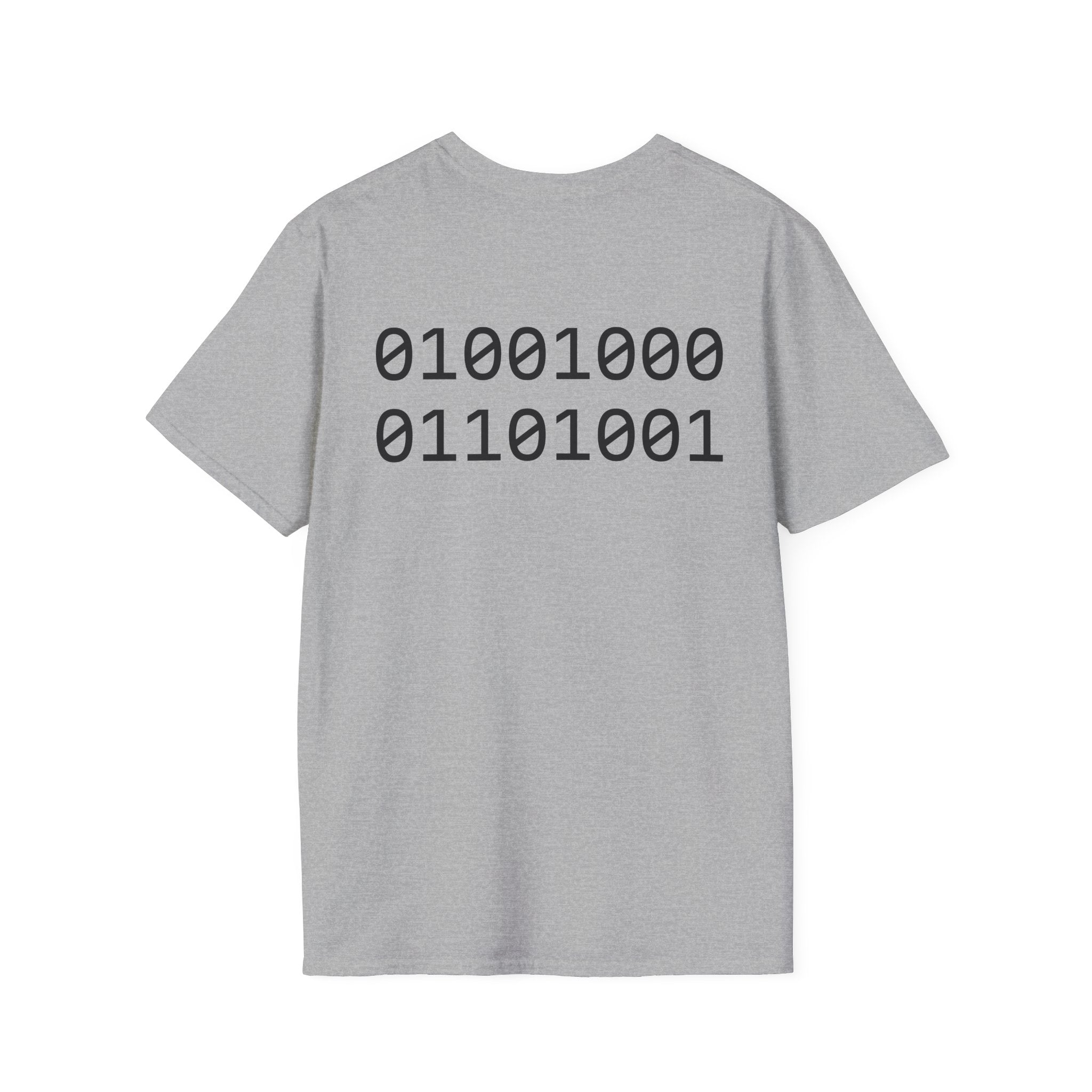 Rainbow Sweater Dinosaur T-Shirt Binary Back | Cute Dino Retro Graphic Tee