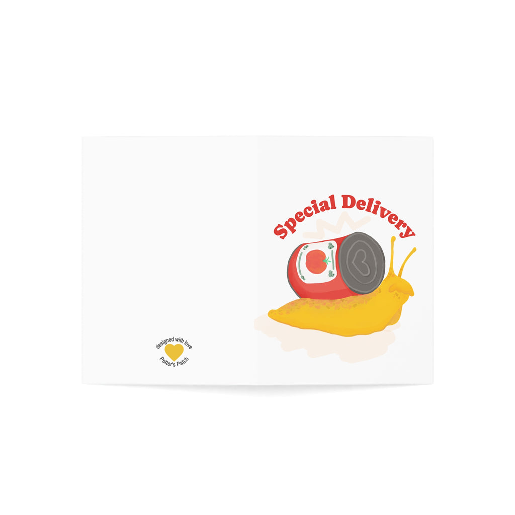 Special Delivery Snail Greeting Cards | Funny Food Illustration Card