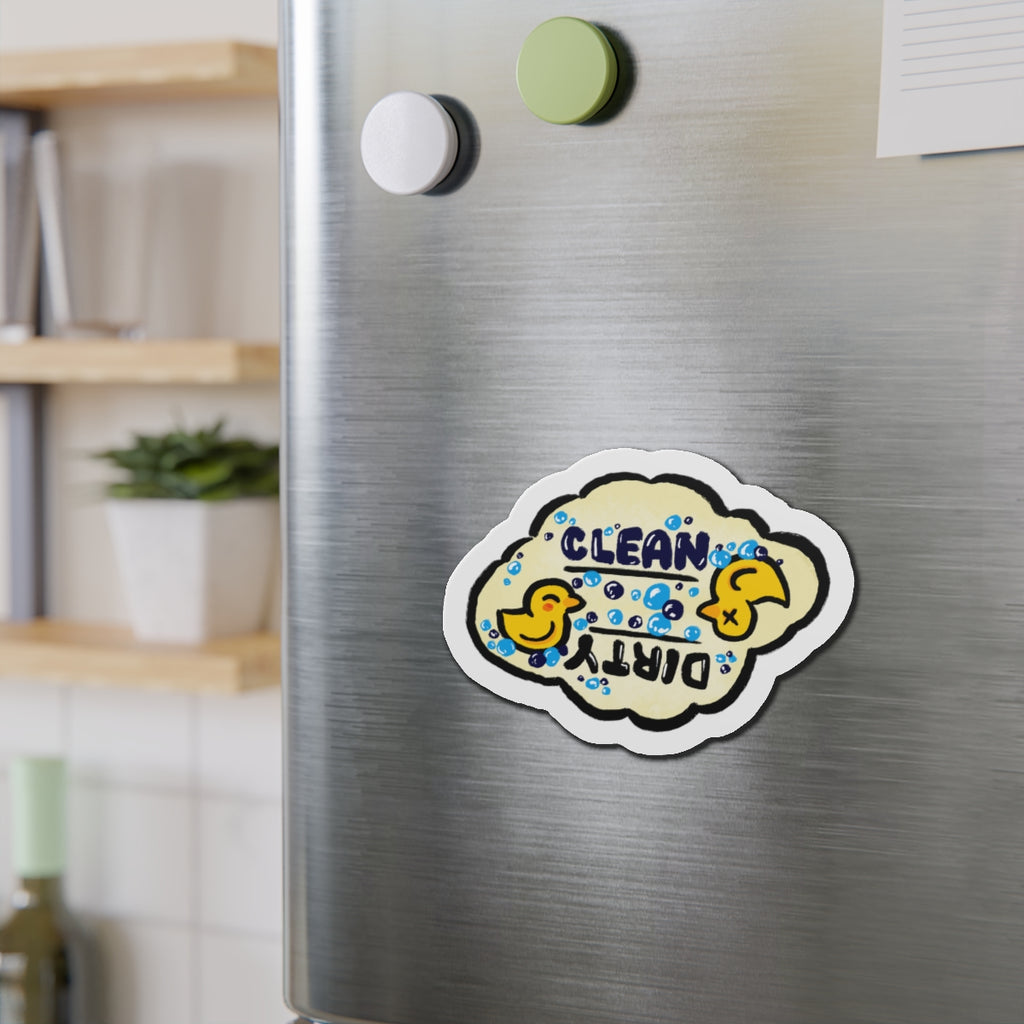 Clean / Dirty Duck Magnets Die-Cut Magnet | Dishwasher Washer Indicator