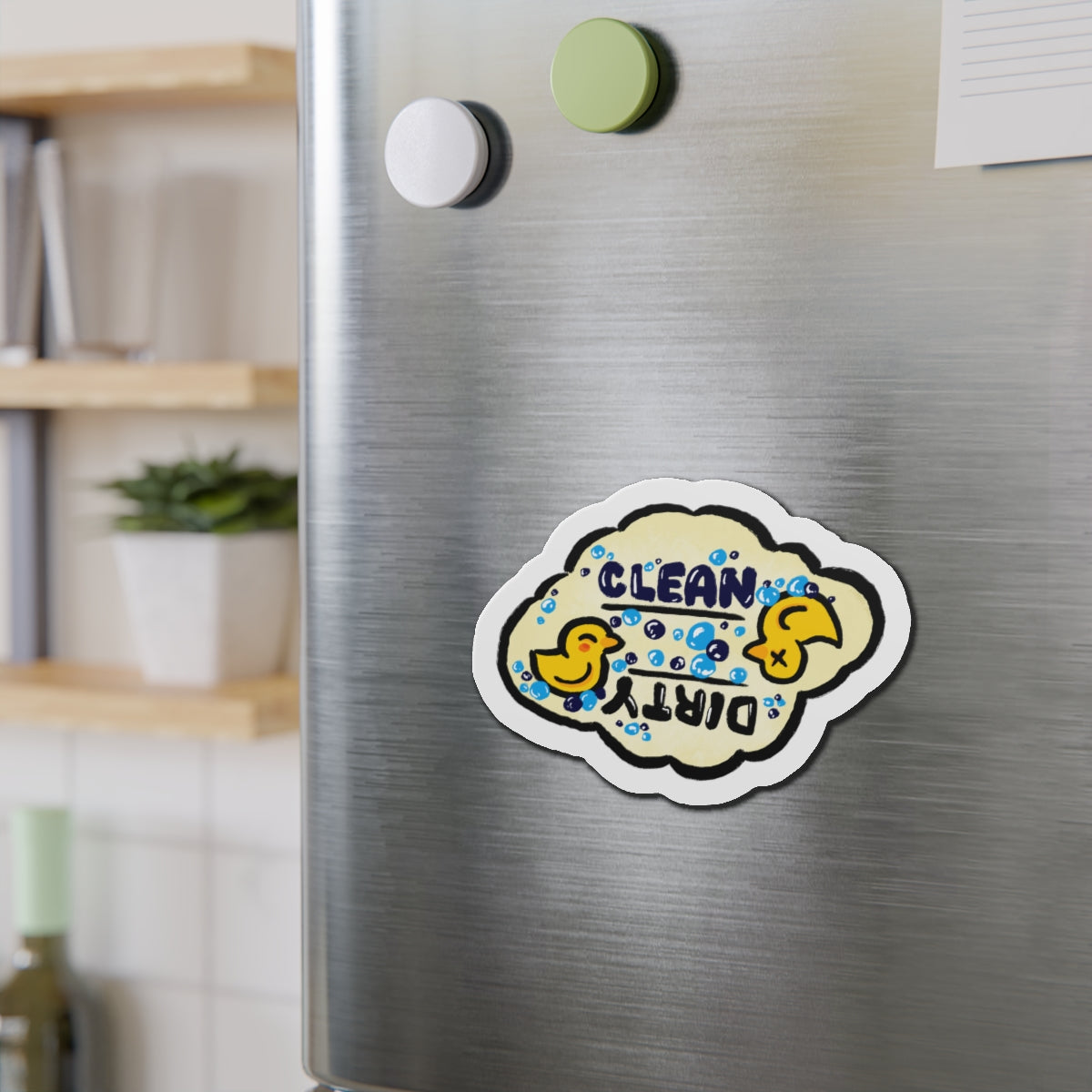 Clean / Dirty Duck Magnets Die-Cut Magnet | Dishwasher Washer Indicator