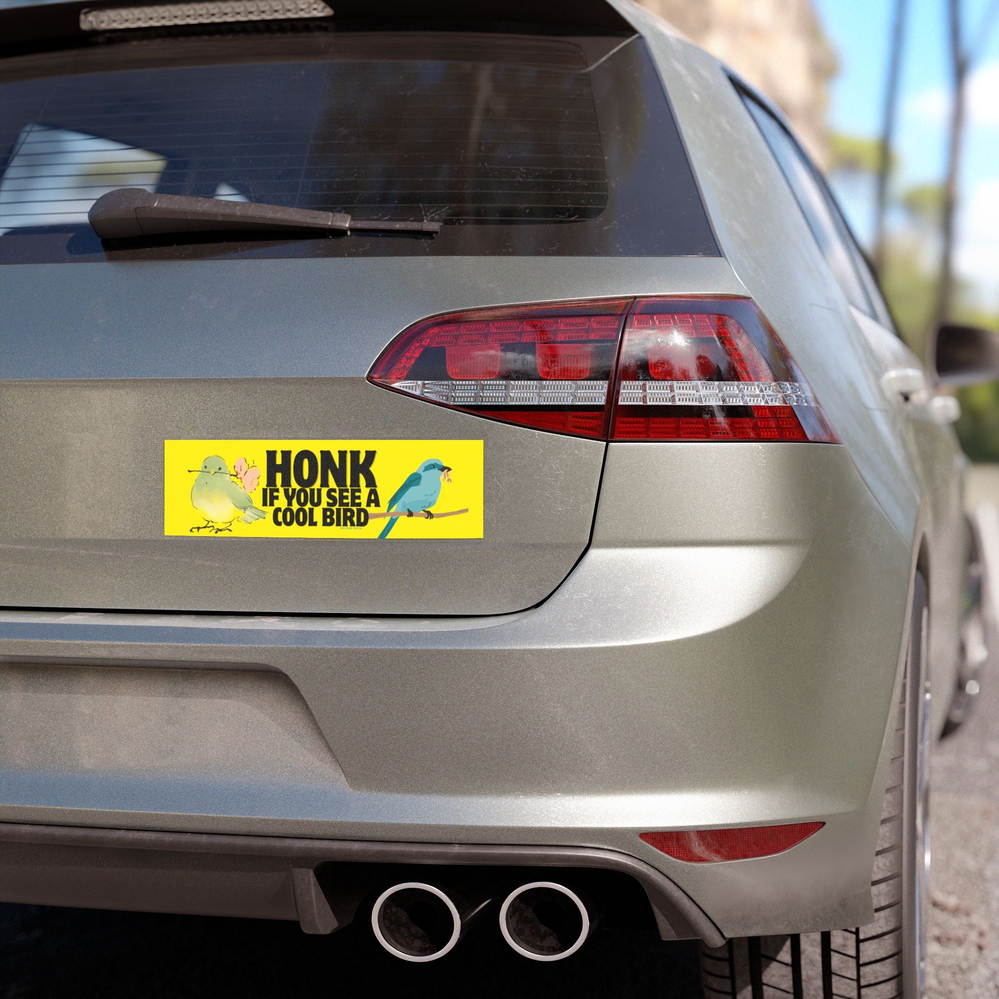 Car Magnet — "Honk If You See a Cool Bird" Cute Bird Graphic