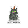 More Than One Way To Dress A Cat- Black Cat in Witch Hat Die-Cut Sticker