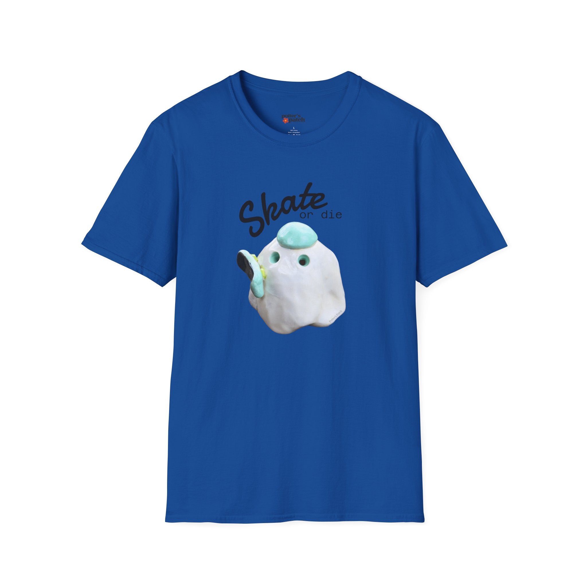 Skate or Die Ghost with Skateboard Deck T-Shirt | Skateboarder tee