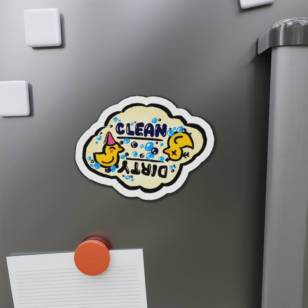 Rubber Duck Clean or Dirty Die-Cut Magnet | Dishwasher Status