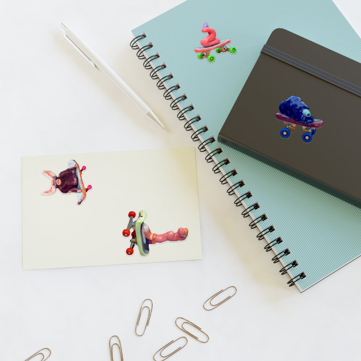 Skateboarding Creature Sticker Sheet | Vinyl Decals