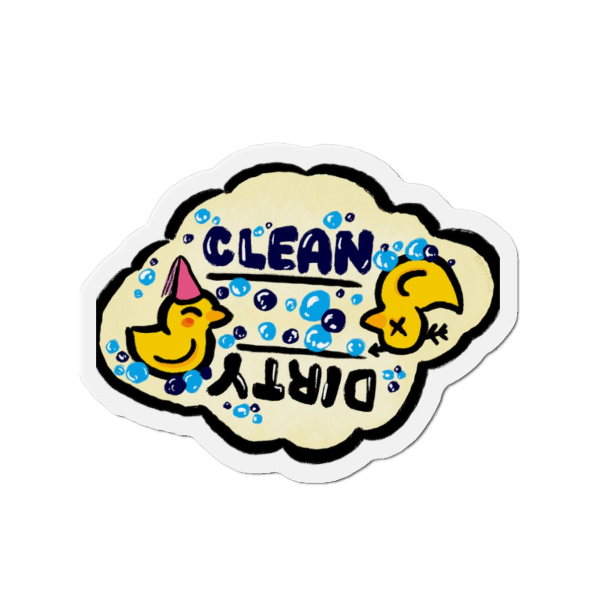 Rubber Duck Clean or Dirty Die-Cut Magnet | Dishwasher Status