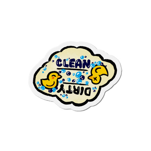 Clean / Dirty Duck Magnets Die-Cut Magnet | Dishwasher Washer Indicator