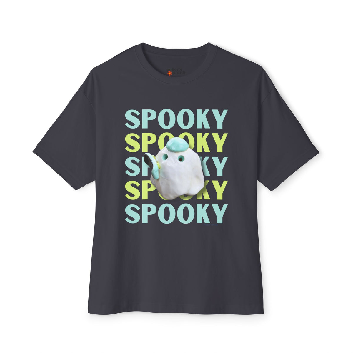 Spooky Ghost Skater Tee — Cute Pastel Halloween Skateboard Oversized T-Shirt