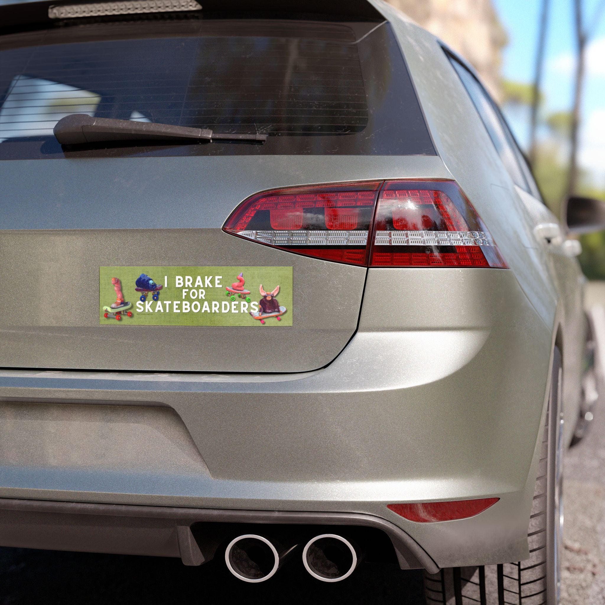 I brake for skateboarders Car Magnet | skateboarding worms, tardigrade, bat