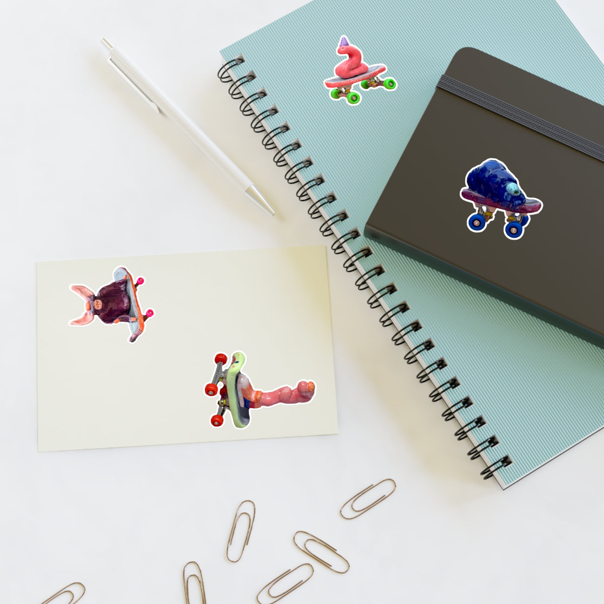 Skateboarding Creature Sticker Sheet | Vinyl Decals