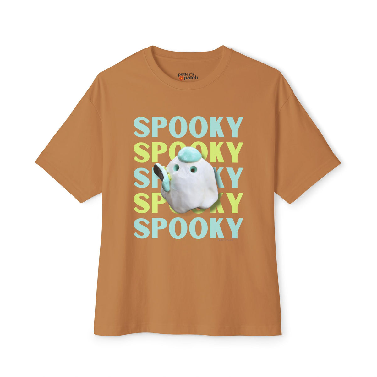 Spooky Ghost Skater Tee — Cute Pastel Halloween Skateboard Oversized T-Shirt