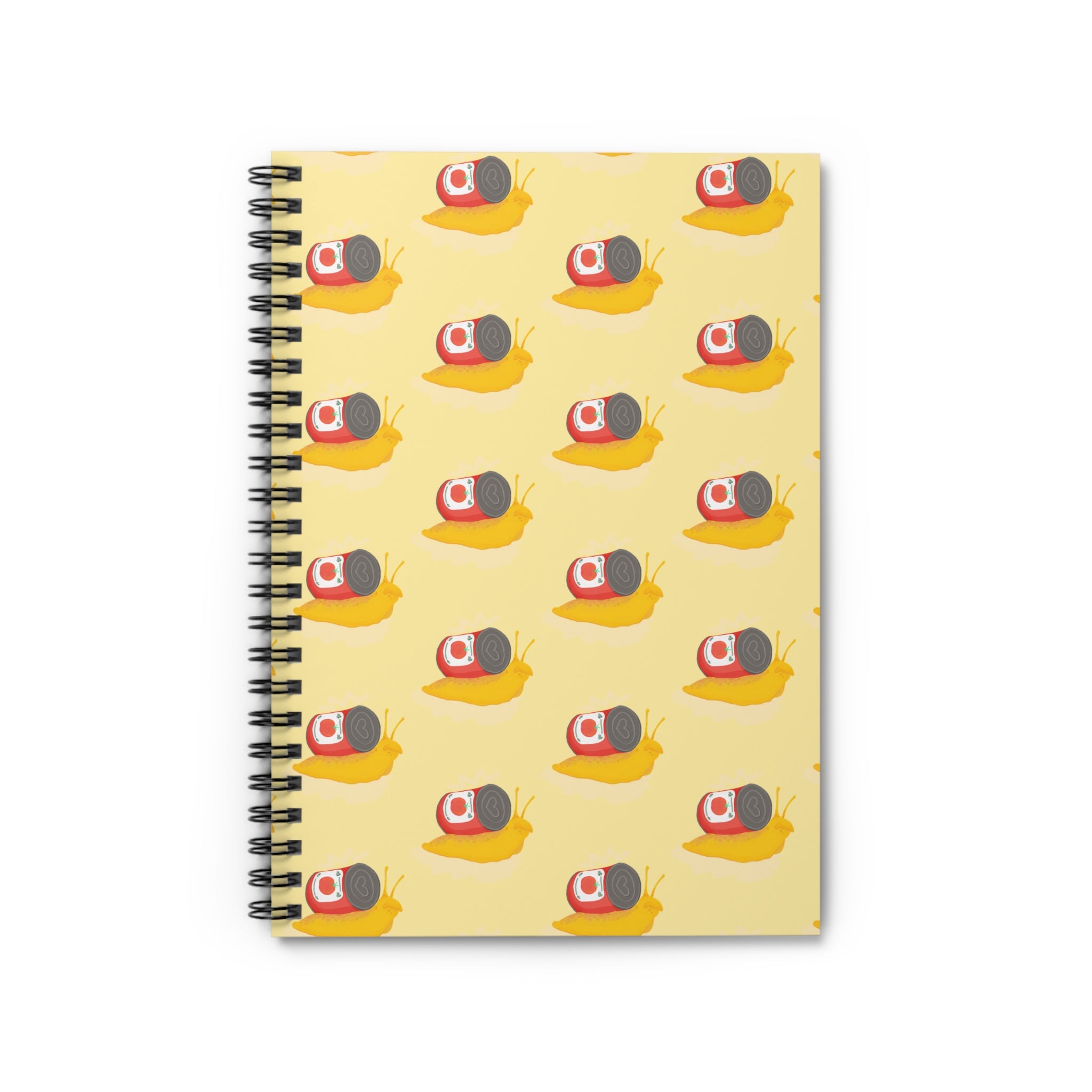 Yellow Snail & Tomato Soup Spiral Notebook — Kawaii Ruled Journal