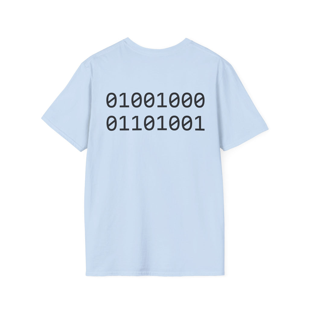Rainbow Sweater Dinosaur T-Shirt Binary Back | Cute Dino Retro Graphic Tee