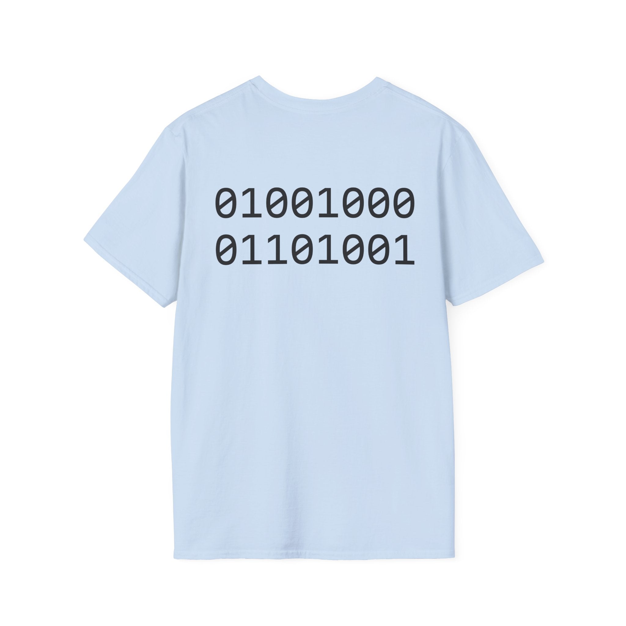 Rainbow Sweater Dinosaur T-Shirt Binary Back | Cute Dino Retro Graphic Tee
