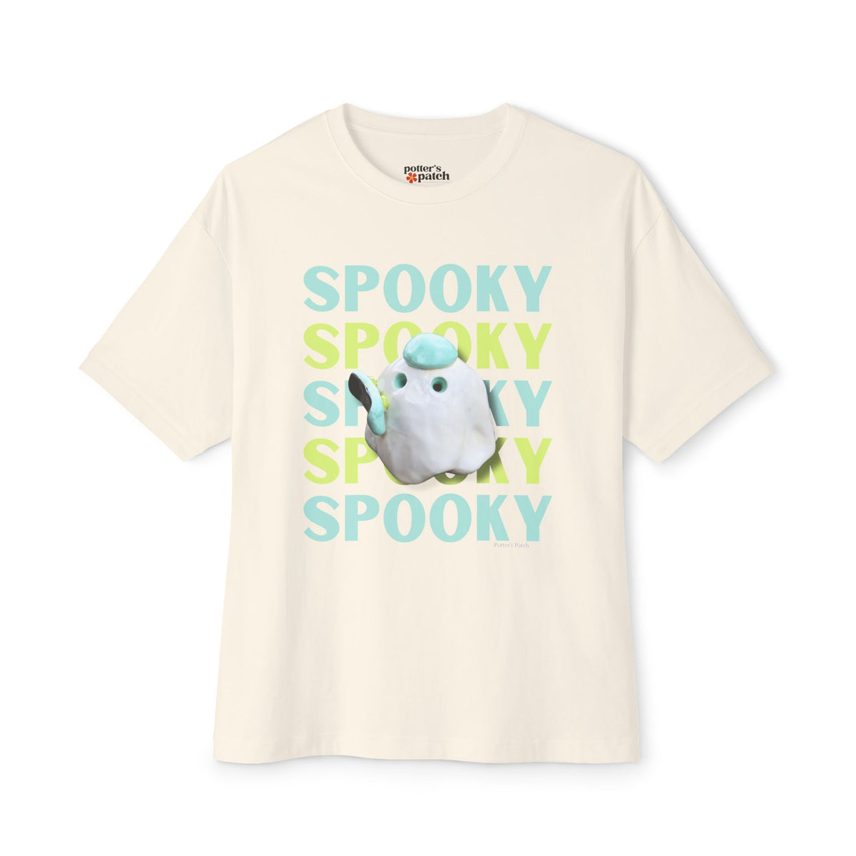 Spooky Ghost Skater Tee — Cute Pastel Halloween Skateboard Oversized T-Shirt