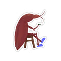 Smoking Cockroach in Blue Slippers Die-Cut Sticker | Funny Insect Art