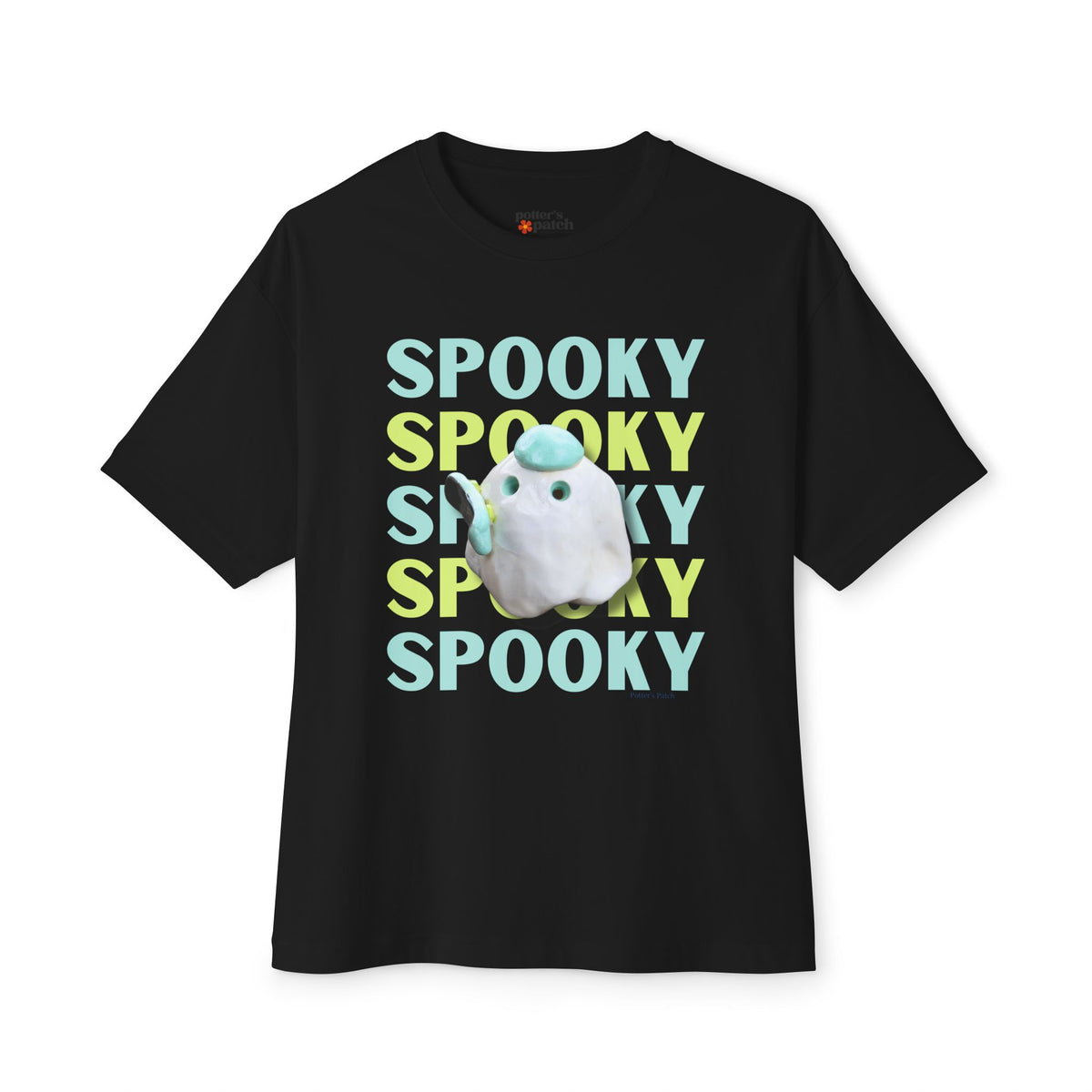 Spooky Ghost Skater Tee — Cute Pastel Halloween Skateboard Oversized T-Shirt