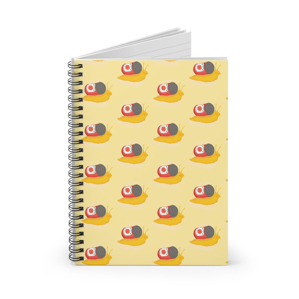 Yellow Snail & Tomato Soup Spiral Notebook — Kawaii Ruled Journal