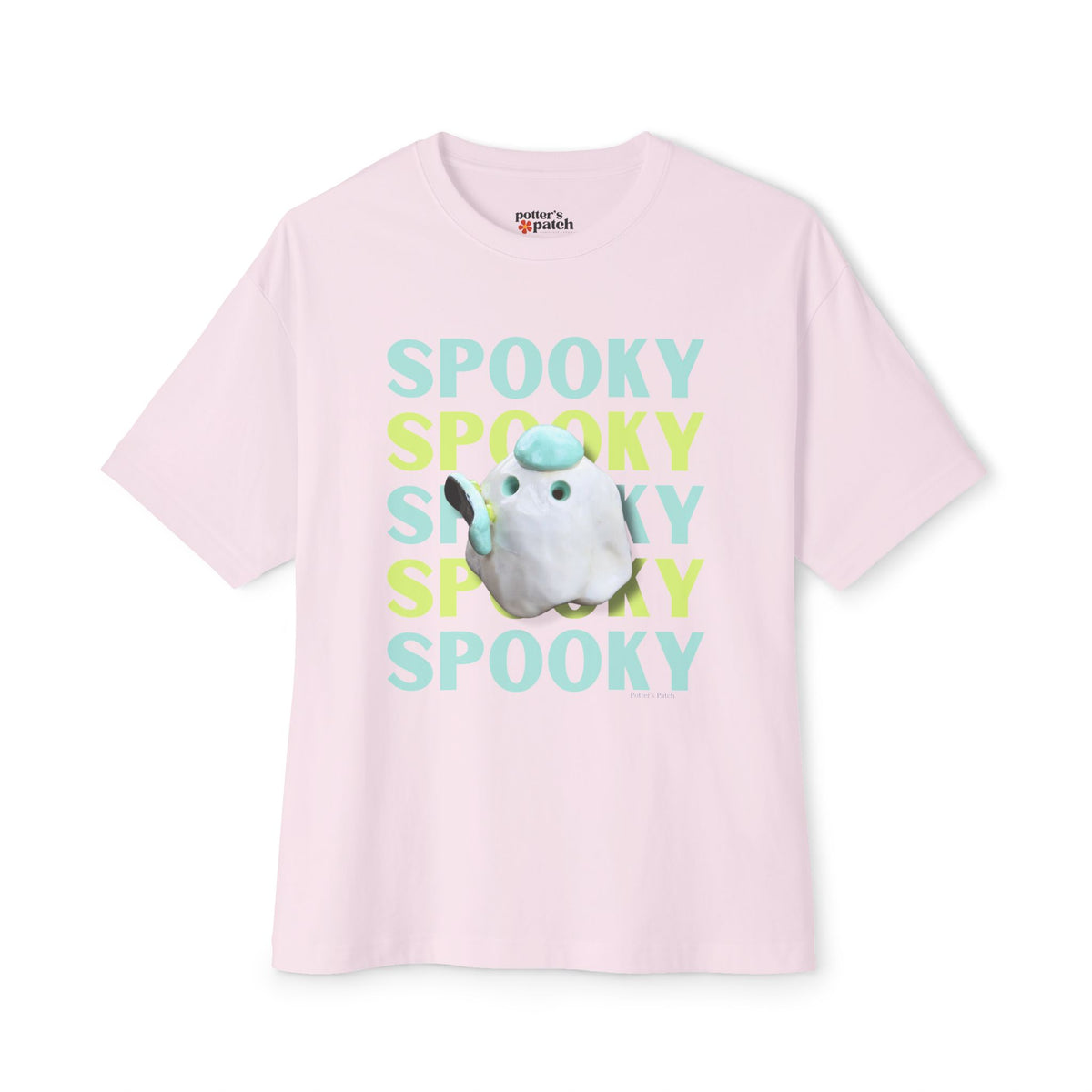 Spooky Ghost Skater Tee — Cute Pastel Halloween Skateboard Oversized T-Shirt