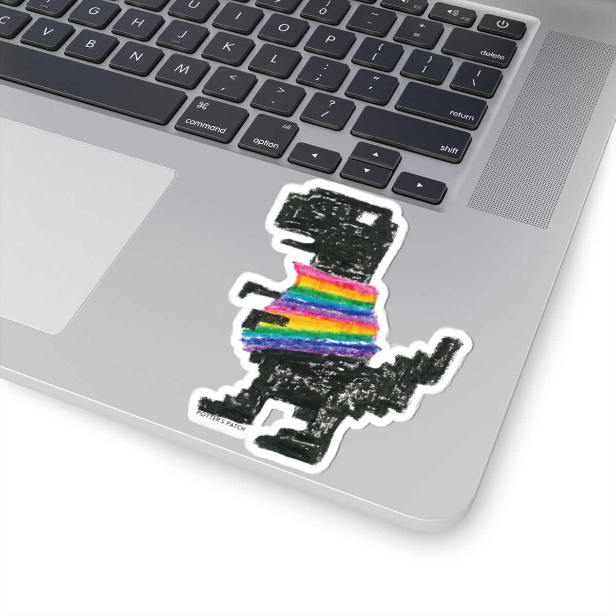 Rainbow Sweater Retro Dinosaur Stickers | Kiss-Cut Vinyl Sticker