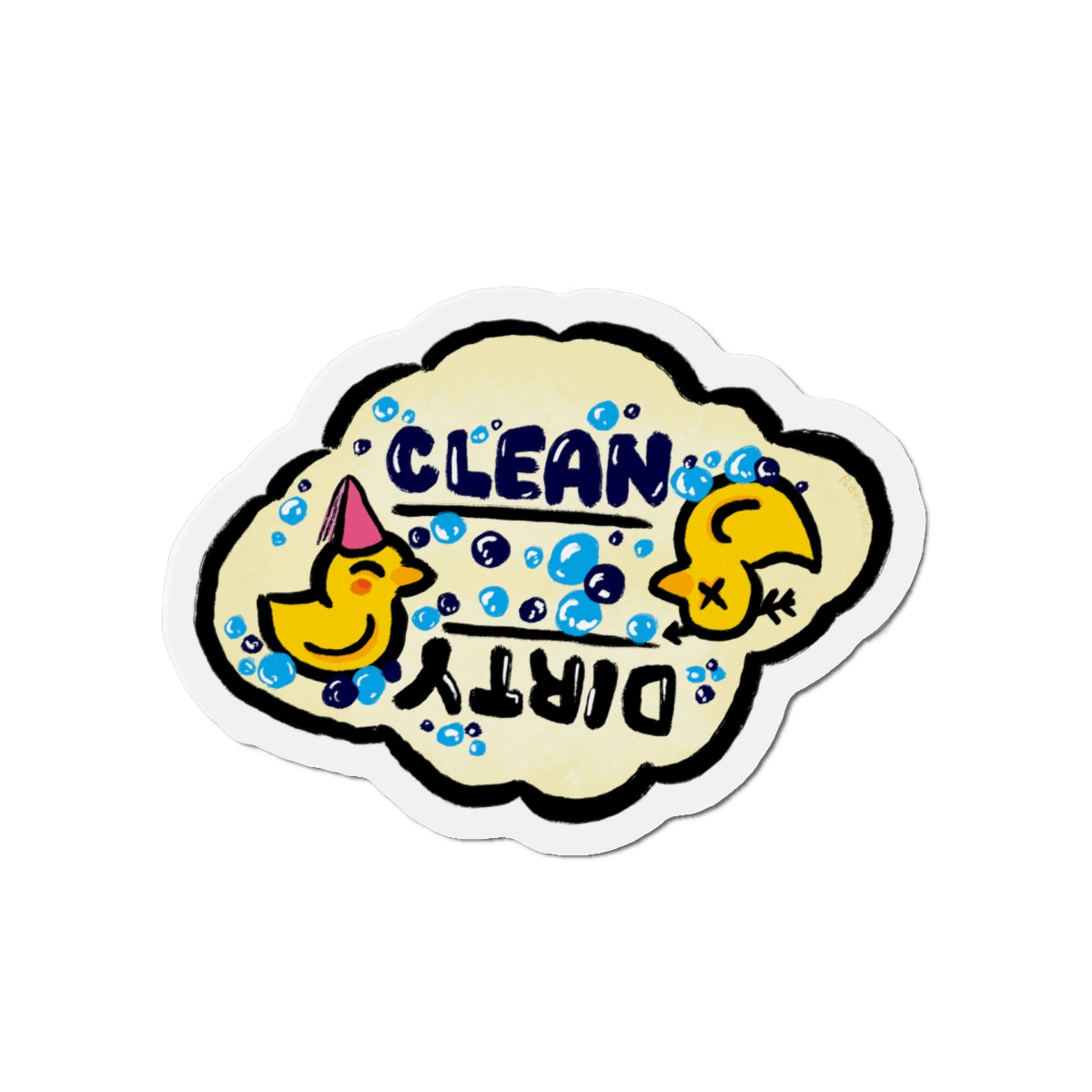 Rubber Duck Clean or Dirty Die-Cut Magnet | Dishwasher Status