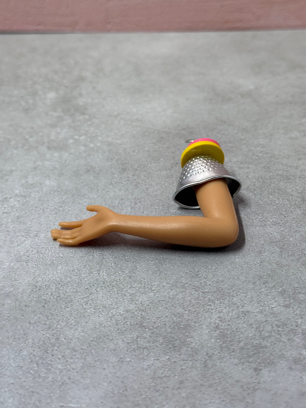 Hi Barbie! Up-Cycled Toy Button & Thimble Keychain