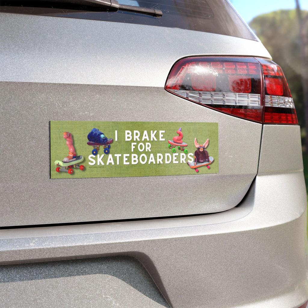 I brake for skateboarders Car Magnet | skateboarding worms, tardigrade, bat