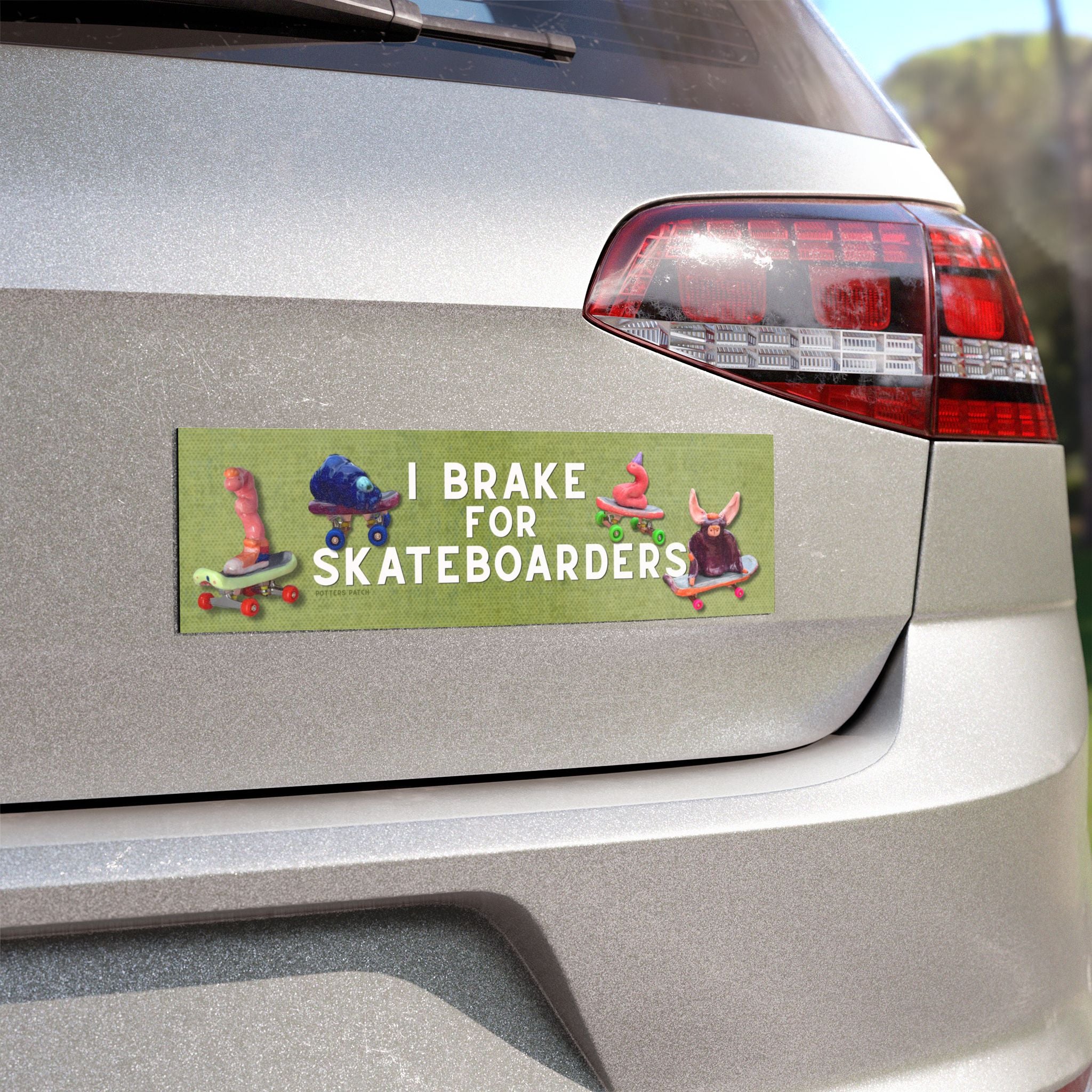 I brake for skateboarders Car Magnet | skateboarding worms, tardigrade, bat