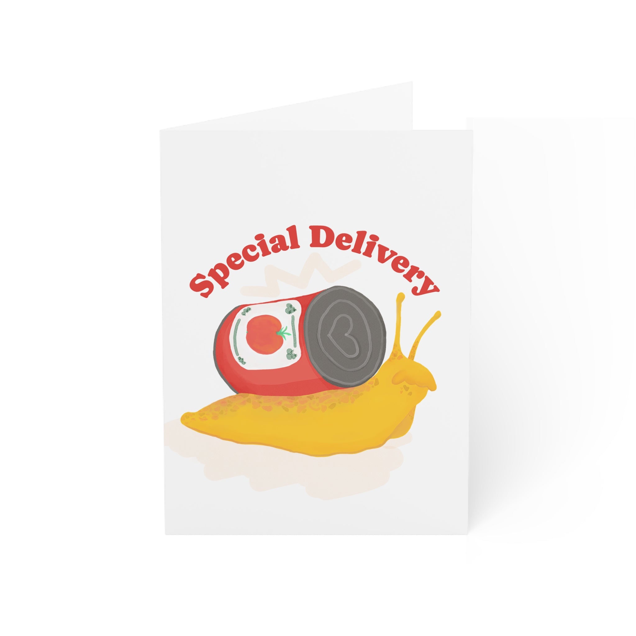 Special Delivery Snail Greeting Cards | Funny Food Illustration Card