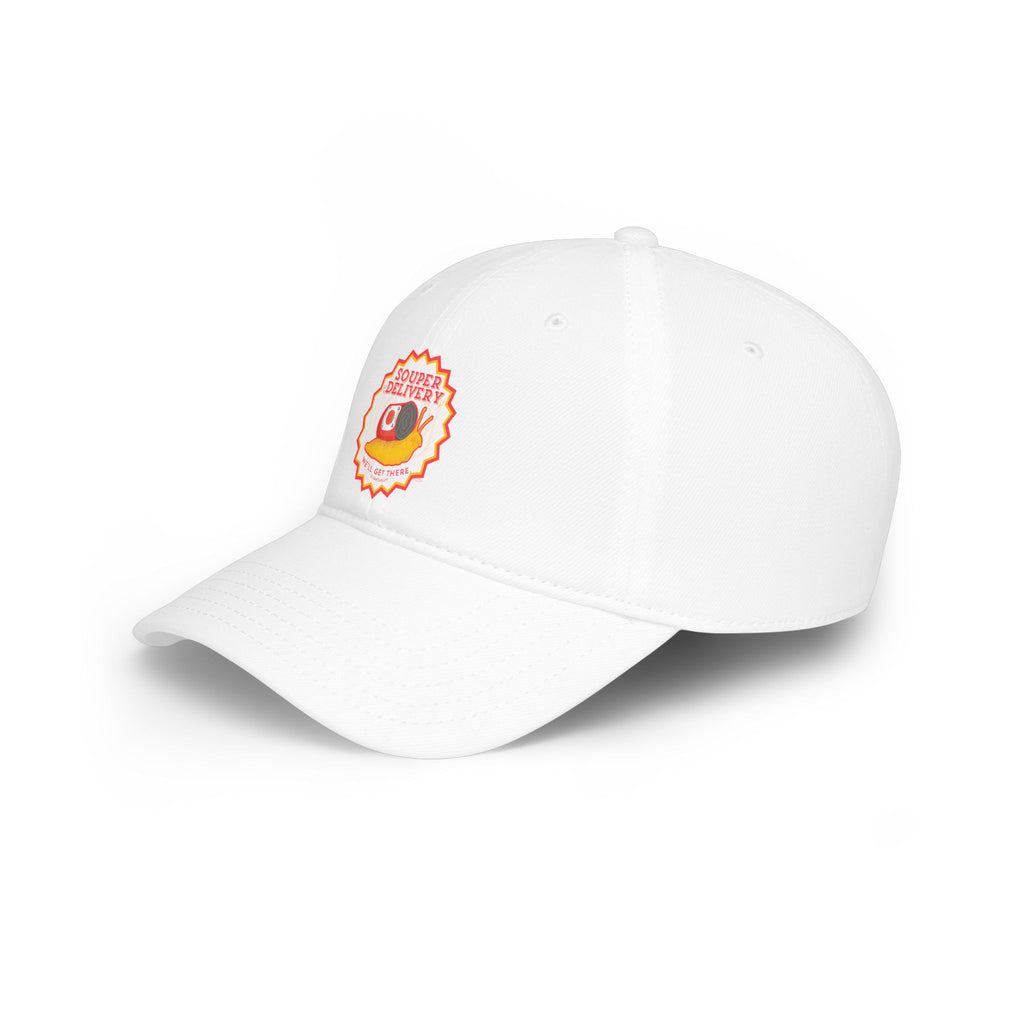 Souper Delivery Baseball Cap — Retro Soup Truck Logo Low Profile Hat