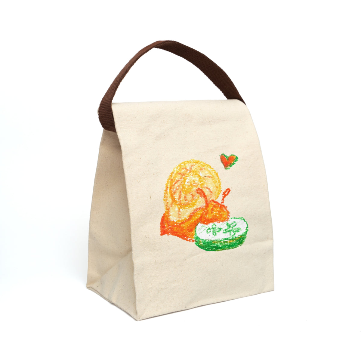 Cute Snail & Cucumber Canvas Lunch Bag with Strap