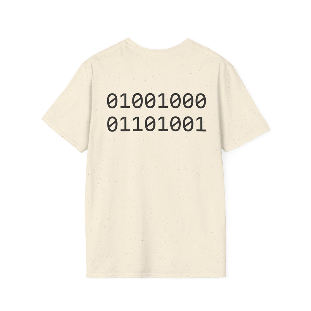 Rainbow Sweater Dinosaur T-Shirt Binary Back | Cute Dino Retro Graphic Tee