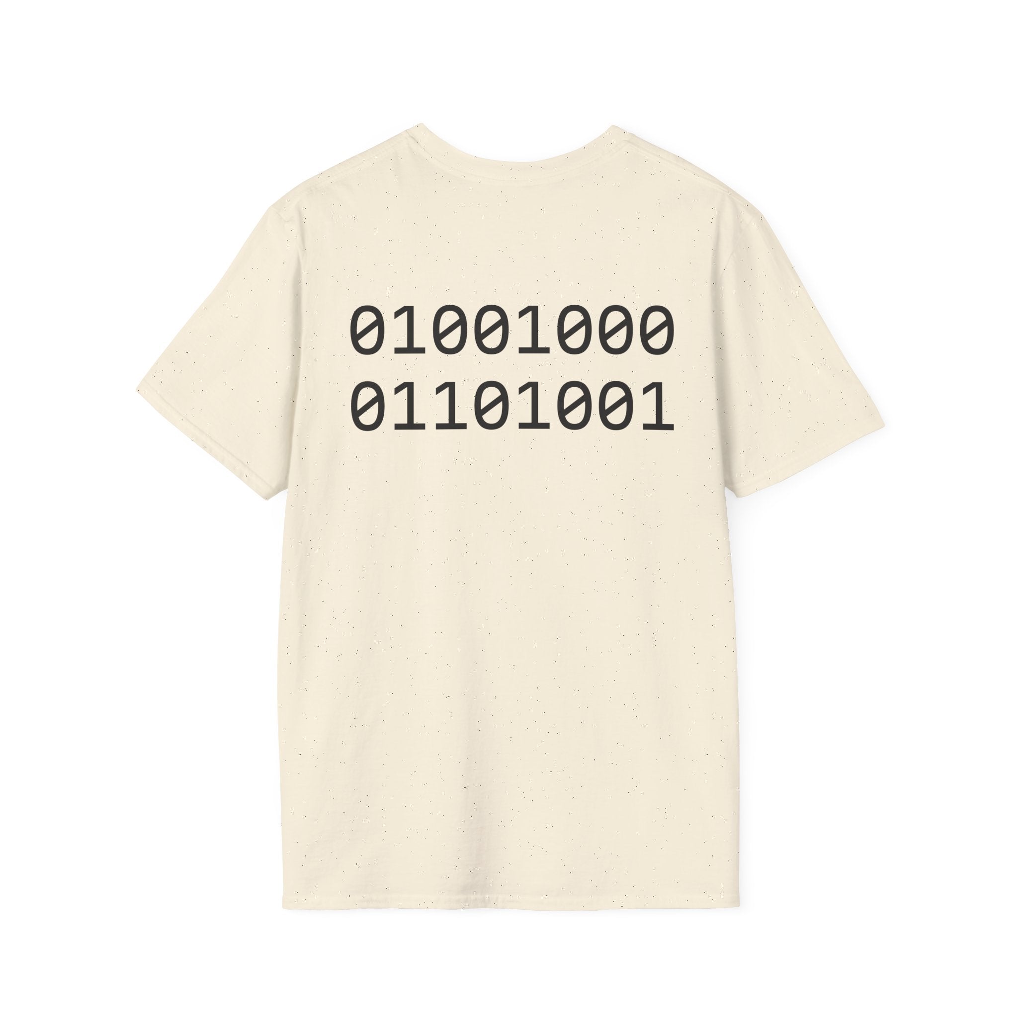 Rainbow Sweater Dinosaur T-Shirt Binary Back | Cute Dino Retro Graphic Tee