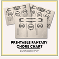 Fantasy Printable Chore Chart | D&D Cleaning Checklist | Gamer Home Organization | Instant Download PDF