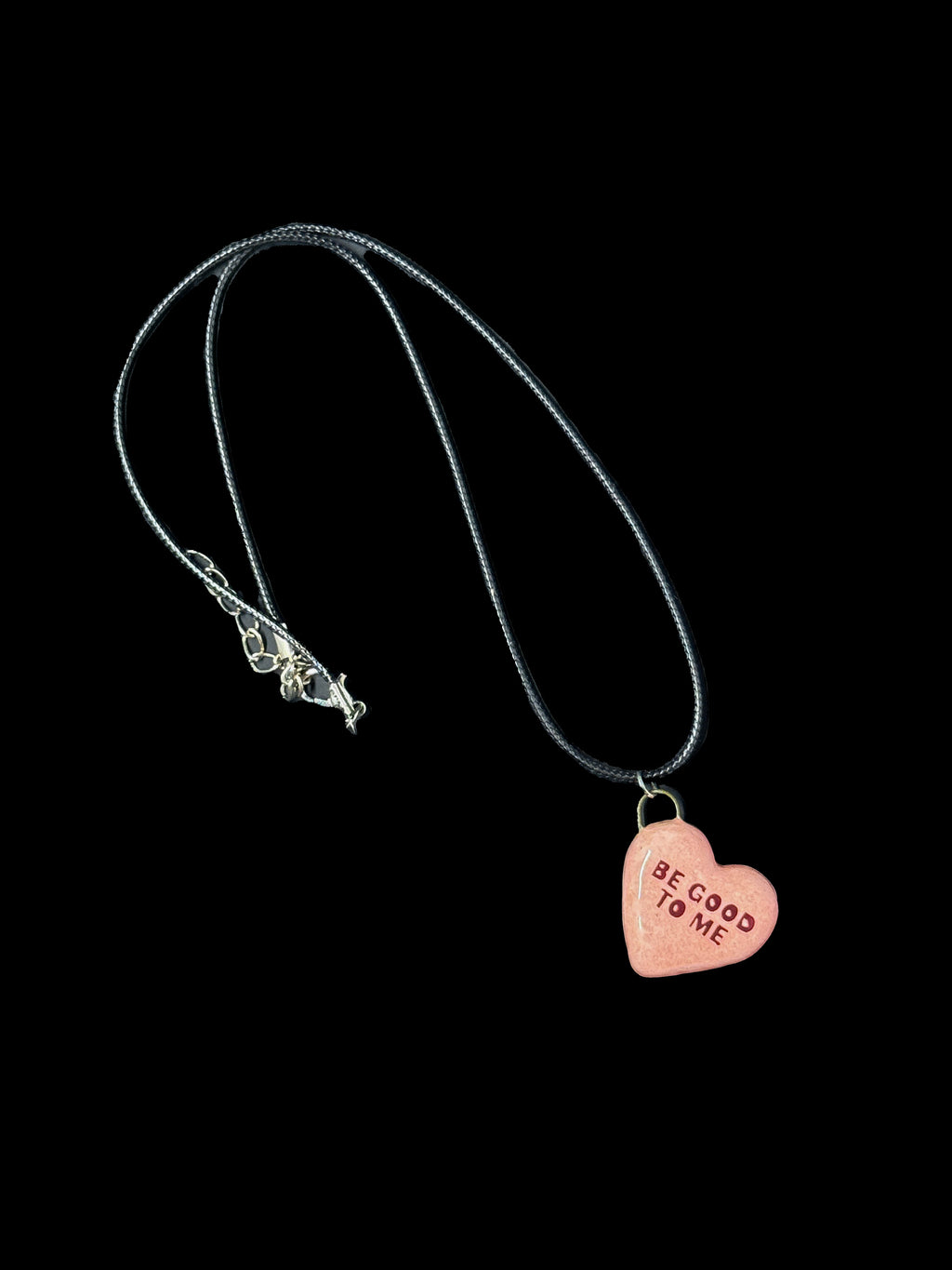 "Be Good to Me" Handcrafted Ceramic Heart Necklace