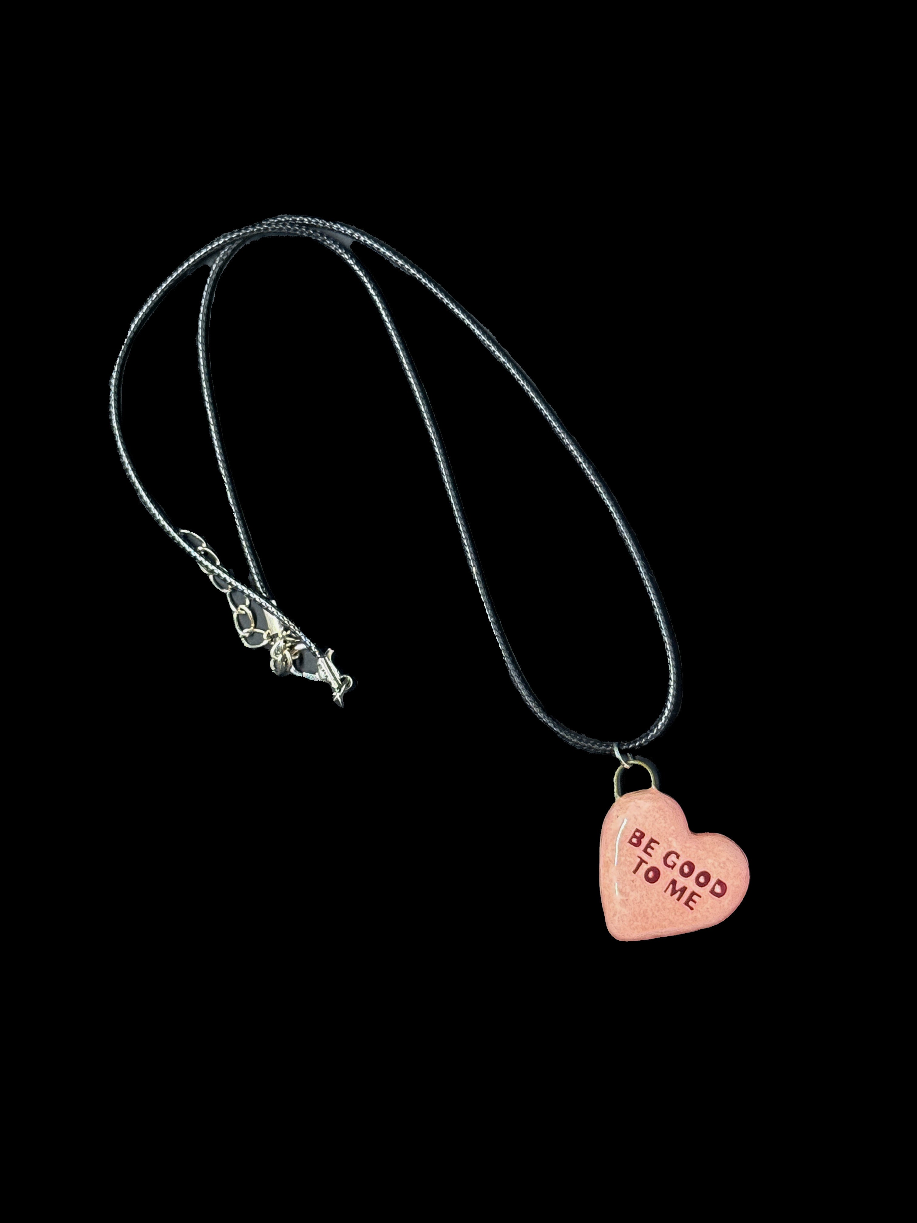 "Be Good to Me" Handcrafted Ceramic Heart Necklace