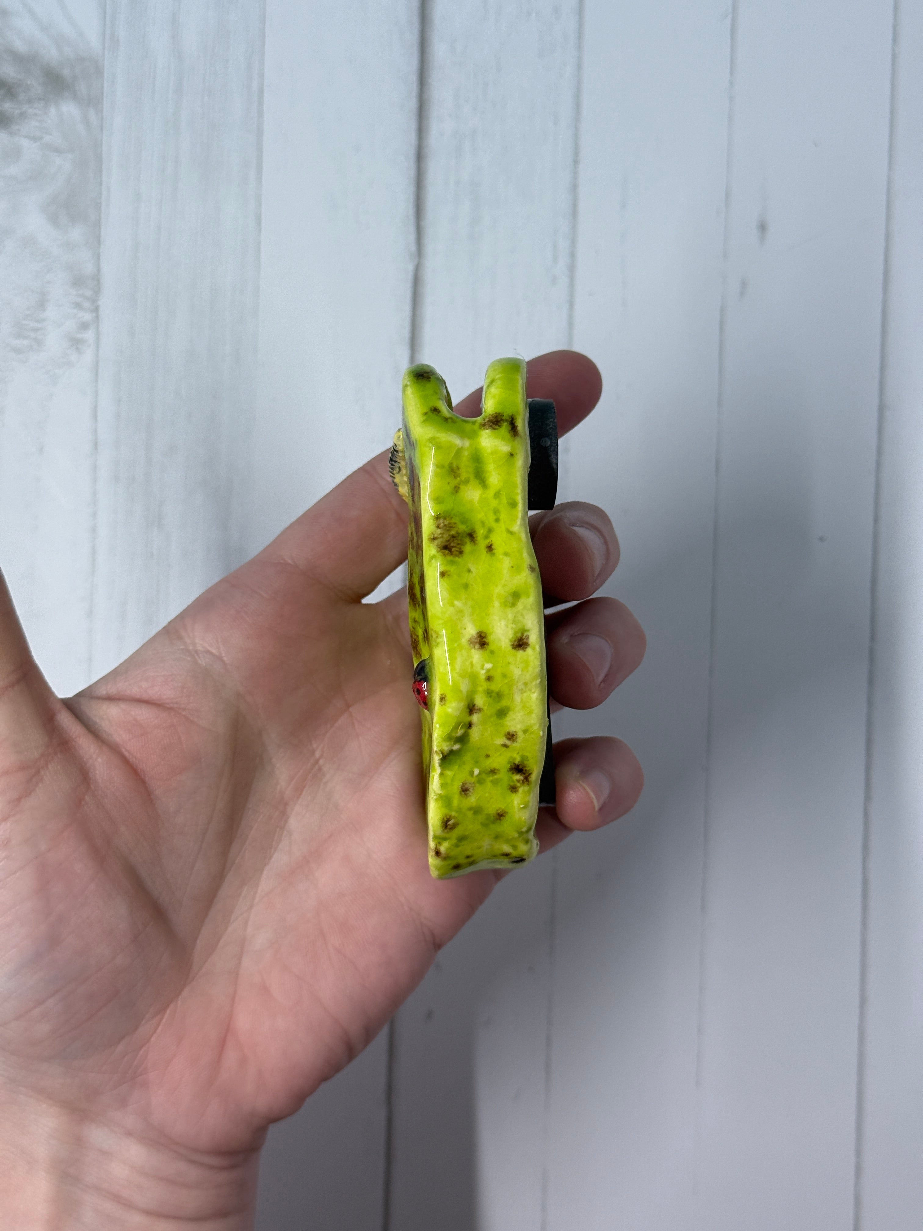 Ceramic Fridge Flower Holder | Handmade Magnetic Bud Vase for One or Two Stems