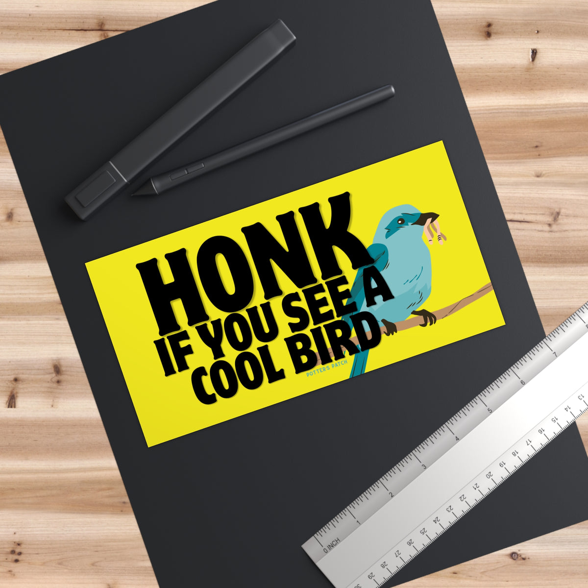 Honk If You See a Cool Bird Bumper Sticker – 7.5″ × 3.75″