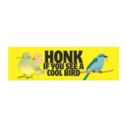 Car Magnet — "Honk If You See a Cool Bird" Cute Bird Graphic