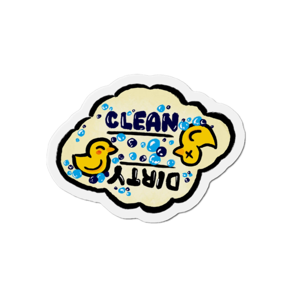 Clean / Dirty Duck Magnets Die-Cut Magnet | Dishwasher Washer Indicator