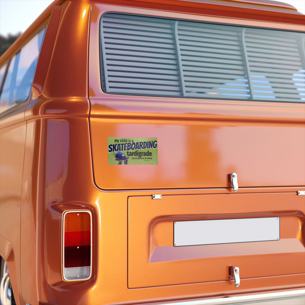 Skateboarding Tardigrade Bumper Sticker – 7.5″ × 3.75″