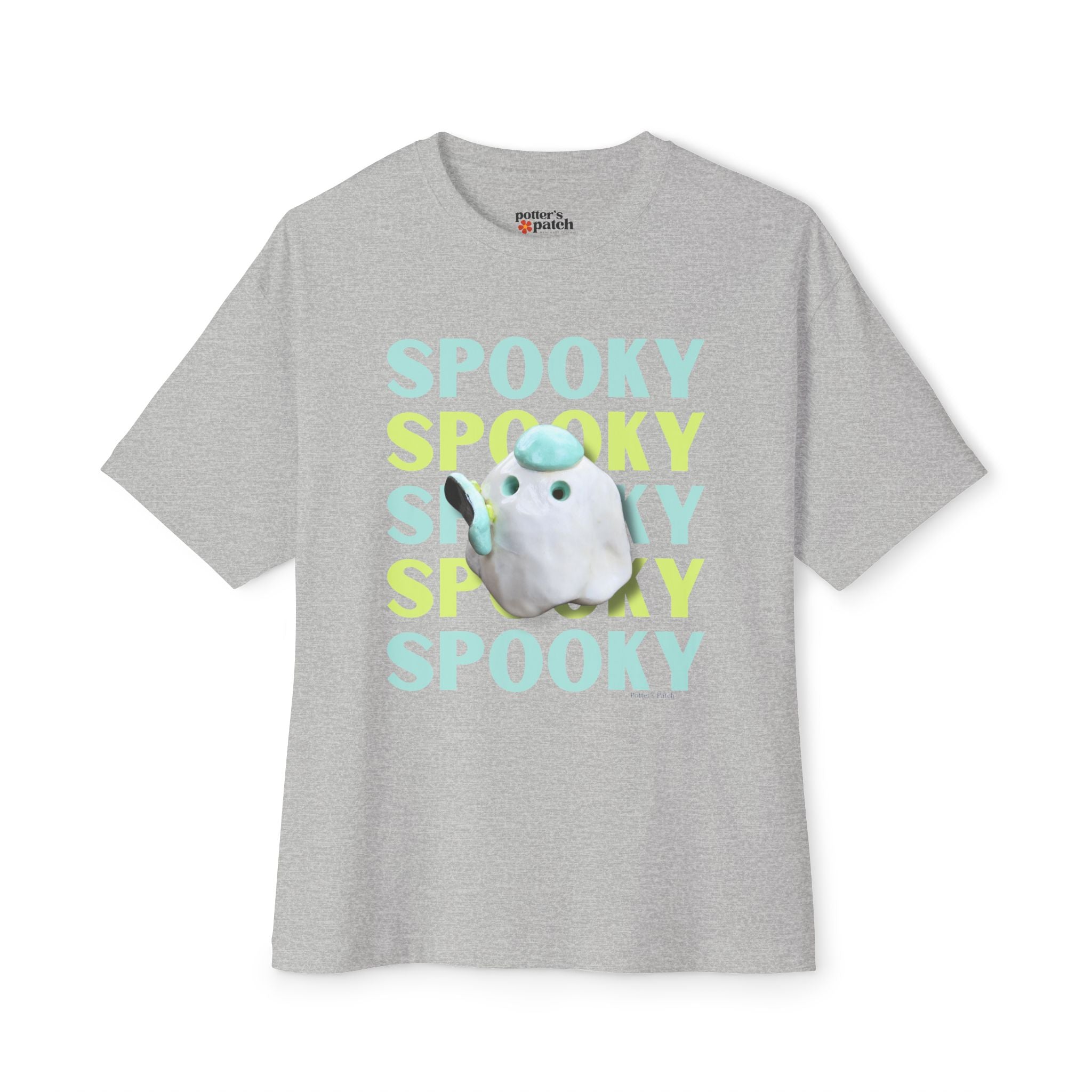 Spooky Ghost Skater Tee — Cute Pastel Halloween Skateboard Oversized T-Shirt
