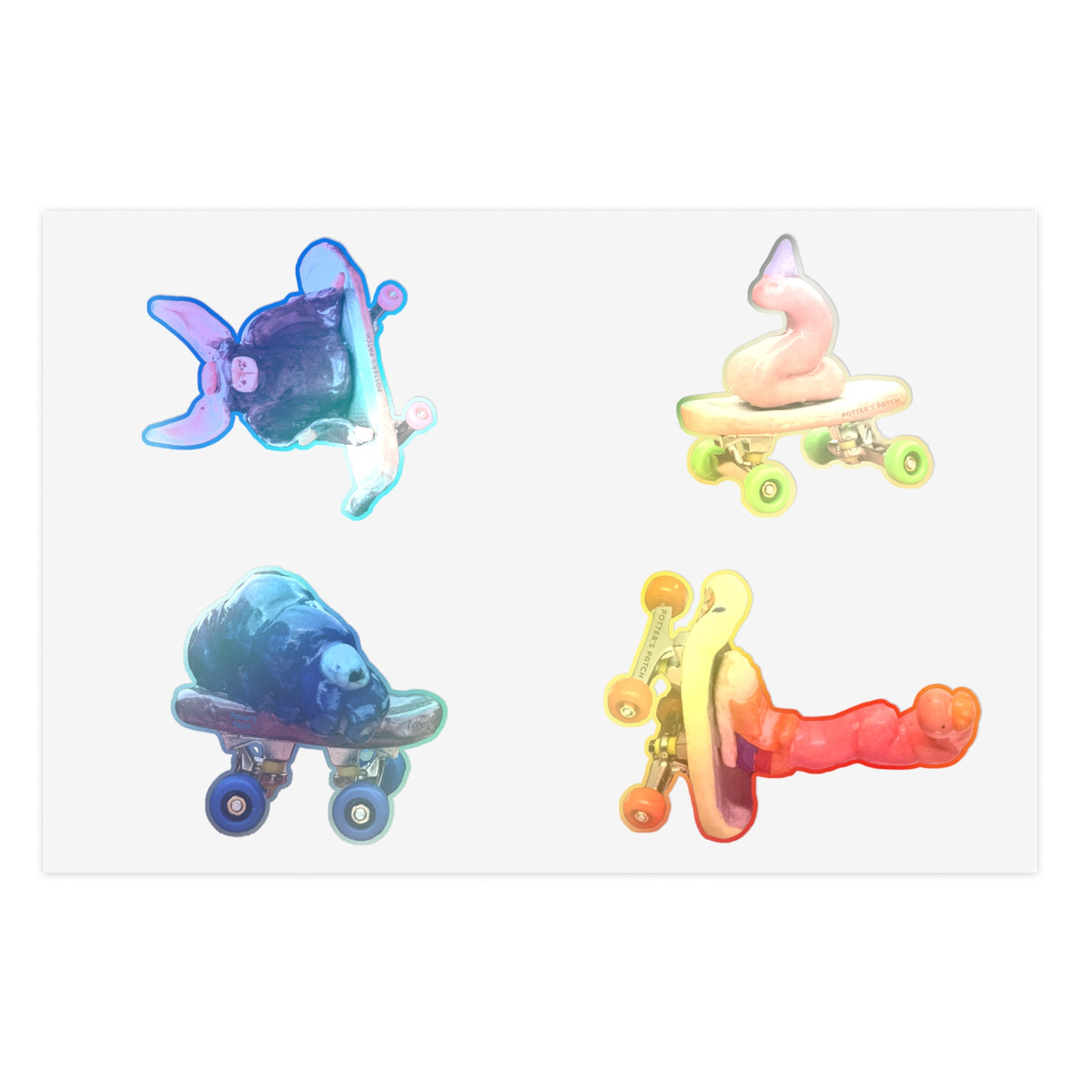 Skateboarding Creature Sticker Sheet | Vinyl Decals