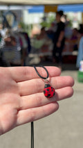 Handmade Ceramic Ladybug Necklace Pendant