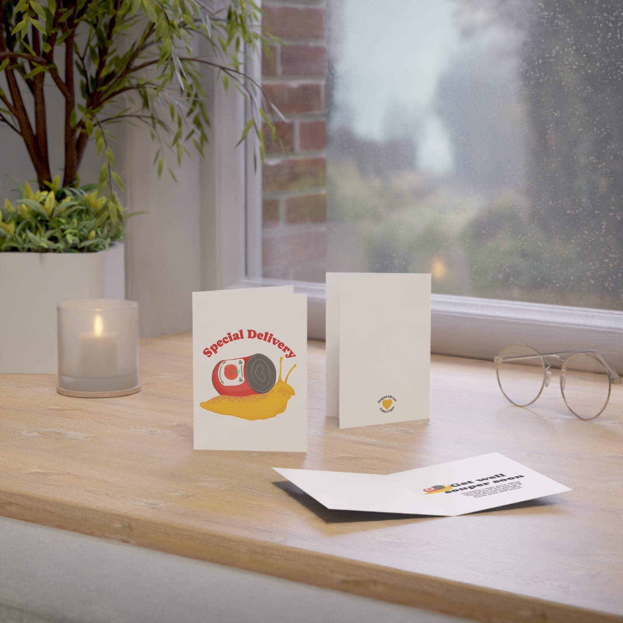 Special Delivery Snail Greeting Cards | Funny Food Illustration Card