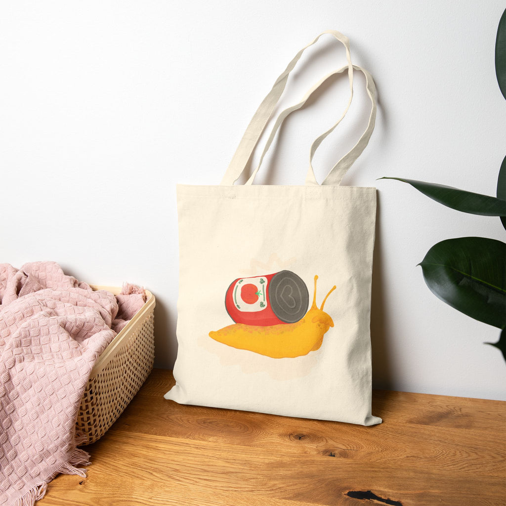 Cute Tomato Soup Snail Tote Bag | Hand Drawn Snail Illustration