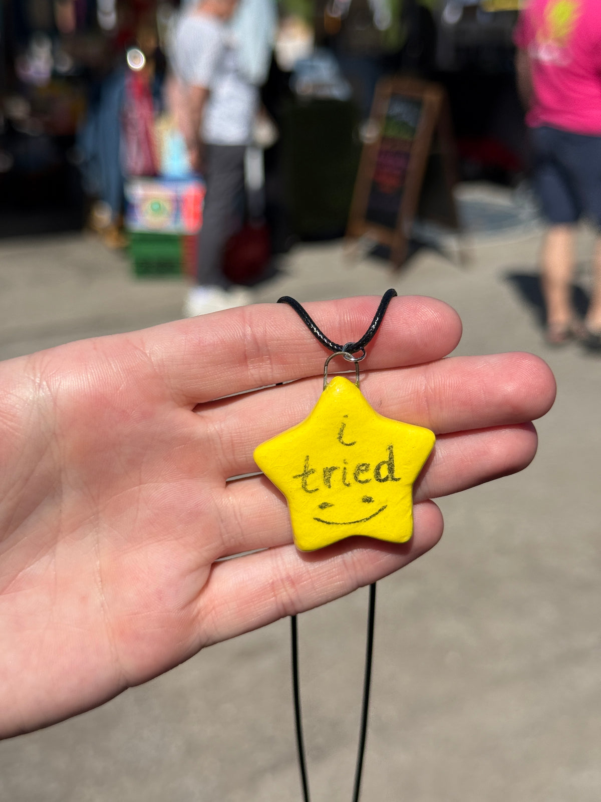 i tried - Handmade Ceramic Star-Shaped Pendant Necklace